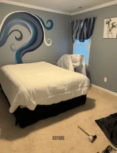 Unique Stairway Transformation with Carpet Treads and LVP Riser 11 11
