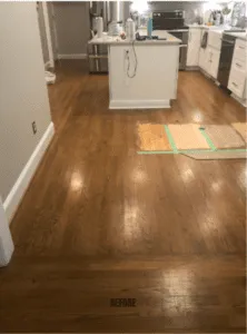 Stunning Before & After – Dining Room, Kitchen, and Staircase Refinishing & Sealing in Wake Forest, NC 2 2 5