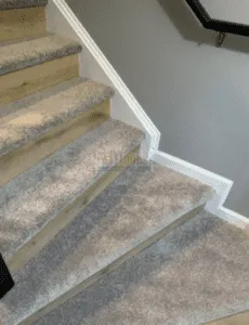 Unique Stairway Transformation with Carpet Treads and LVP Riser 2 2 7