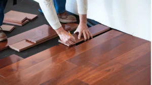 Hardwood Flooring 1 Professional solid hardwood flooring installation in progress