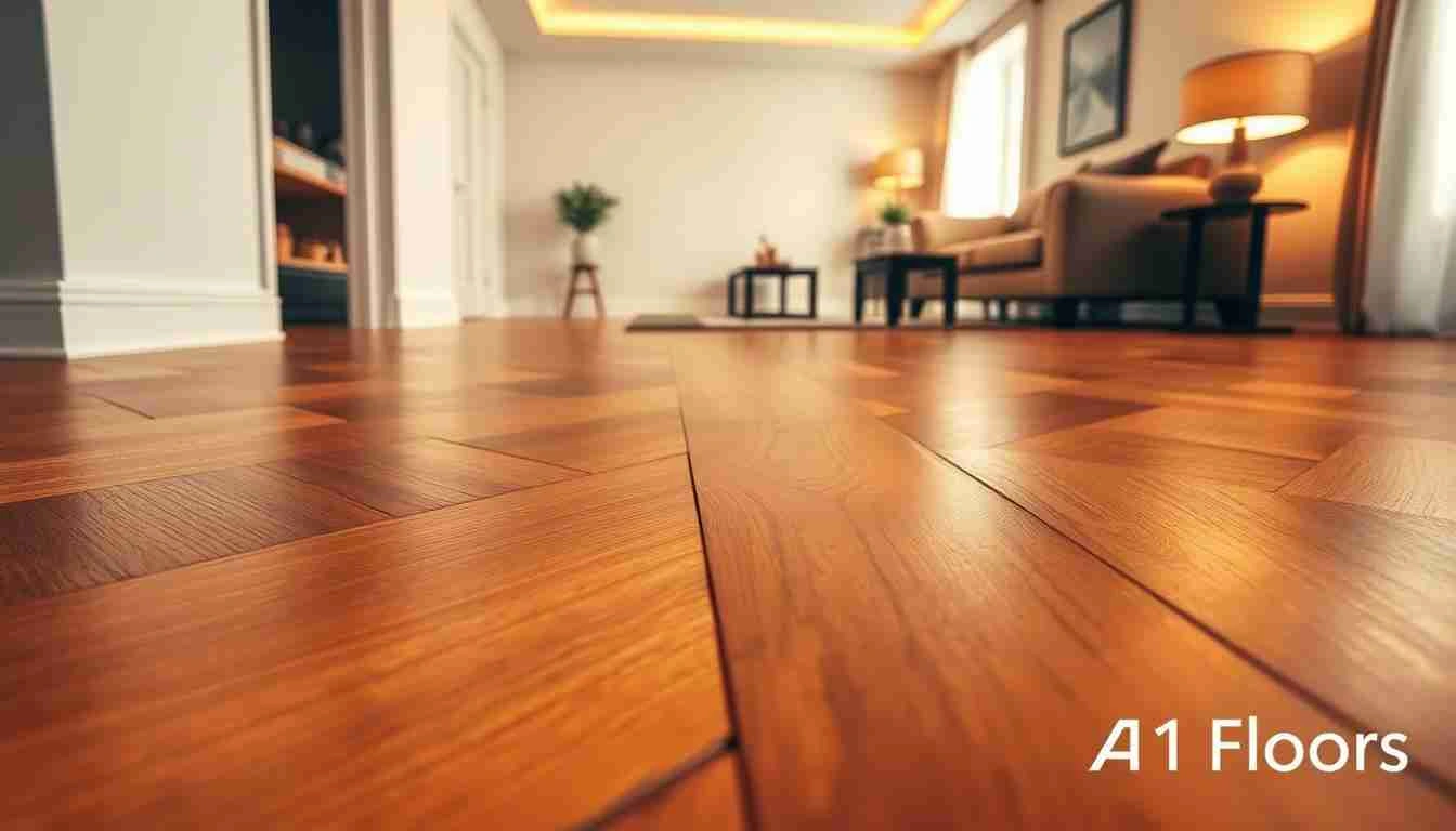 Restored hardwood flooring with a warm finish in a living space