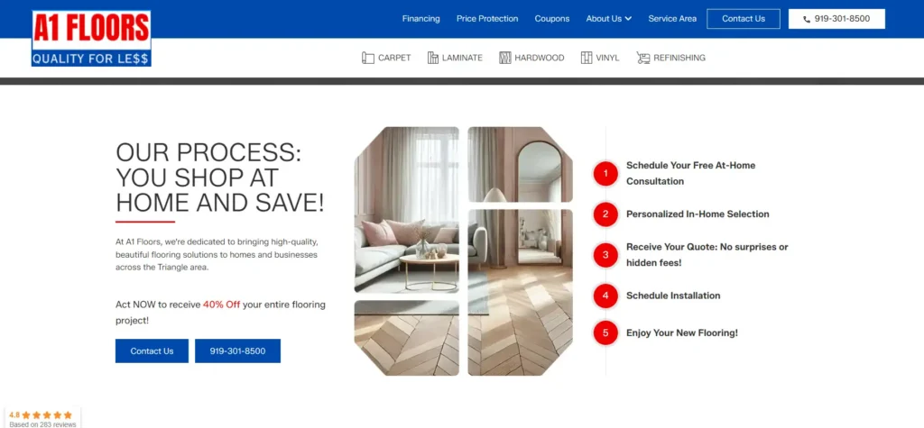 Welcome to Our Brand New Website! 3 new a1 floors website